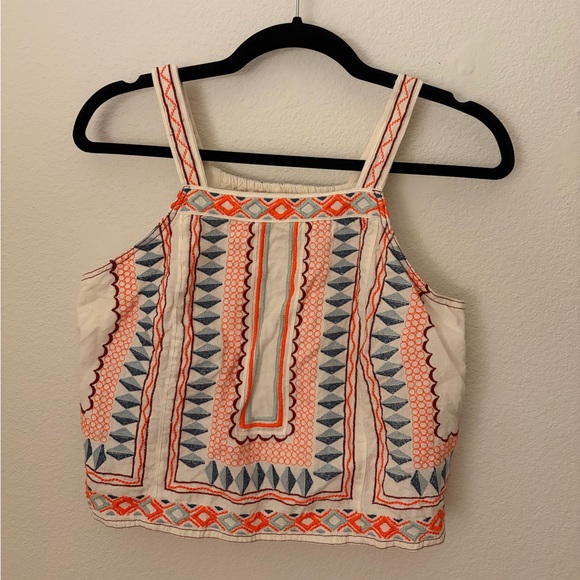 Anthropologie Tops - Anthropologie Islander Blouse - Cream, Orange, Blue